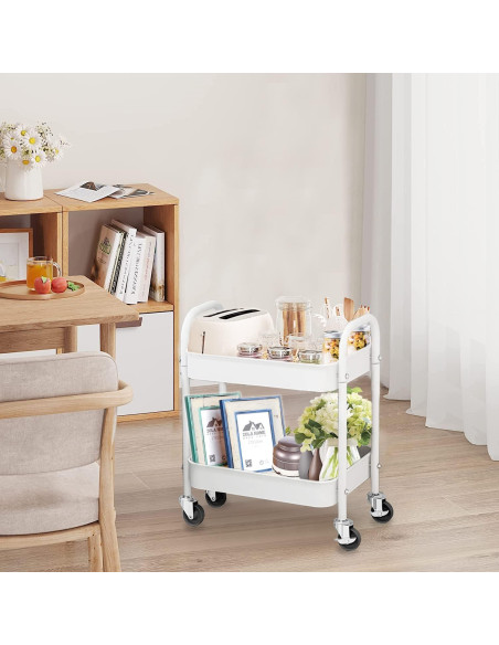 Carro Rodante de Almacenamiento 2 Niveles Melody House Blanco