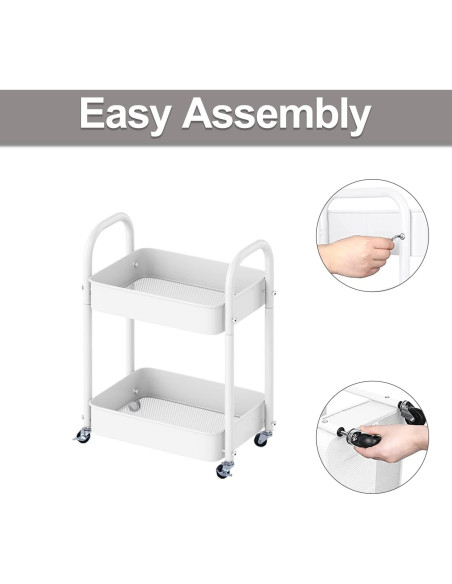 Carro Rodante de Almacenamiento 2 Niveles Melody House Blanco