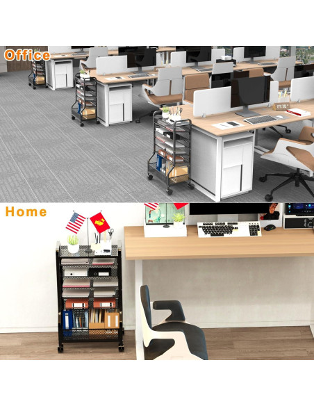 Carro de Almacenamiento SRJZMLY 7 Niveles Negro para Oficina