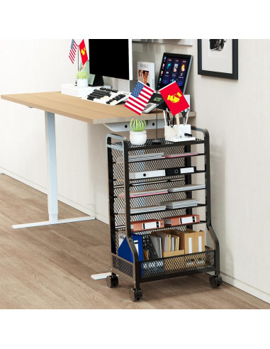 Carro de Almacenamiento SRJZMLY 7 Niveles Negro para Oficina