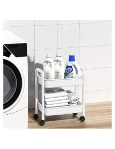 Carro de Almacenamiento Rodante 2 Niveles Melody House Blanco