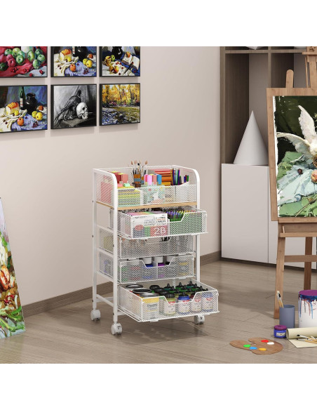 Carro Organizador Yociyoga 5 Niveles Blanco con Ruedas Carro Organizador Yociyoga 5 Niveles Blanco con Ruedas