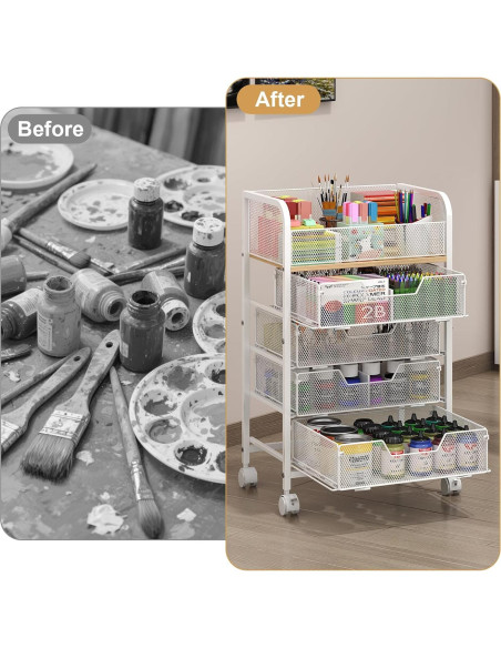 Carro Organizador Yociyoga 5 Niveles Blanco con Ruedas Carro Organizador Yociyoga 5 Niveles Blanco con Ruedas