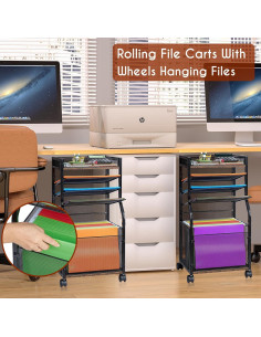 Carro de archivo rodante 3IngSeagulls 5 niveles marrón 2