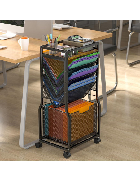 Carro de archivo rodante DAOUTIME 8 niveles con ruedas Carro de archivo rodante DAOUTIME 8 niveles con ruedas