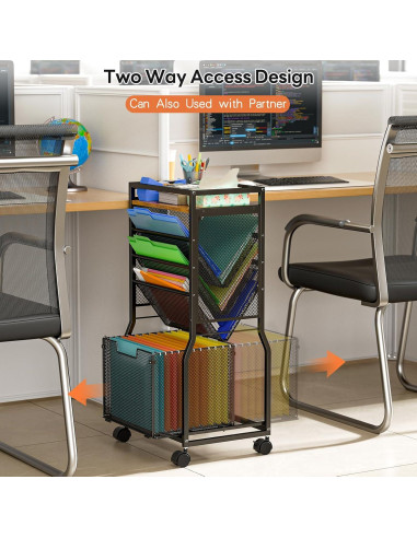 Carro de archivo rodante DAOUTIME 8 niveles con ruedas