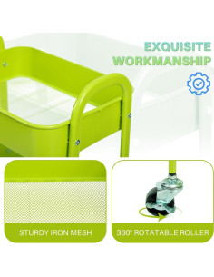 Carro de Maquillaje AGTEK 3 Niveles Metal Reseda 69.85 cm 2