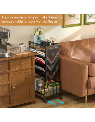 Carro de Libros Rodante DAOUTIME 8 Niveles 18.14 kg