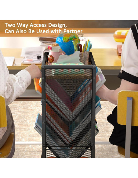 Carro de Libros Rodante DAOUTIME 8 Niveles 18.14 kg