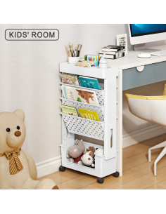 Estantería Móvil 5 Niveles Yeavs Blanca para Oficina y Aula 2