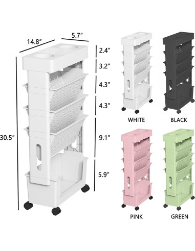 Estantería Móvil 5 Niveles Yeavs Blanca para Oficina y Aula