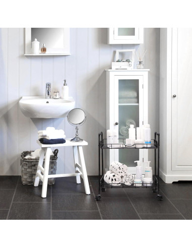 Carro de Utilidad Rodante Cididu 2 Niveles Negro 42.9x30.5x49.5 cm