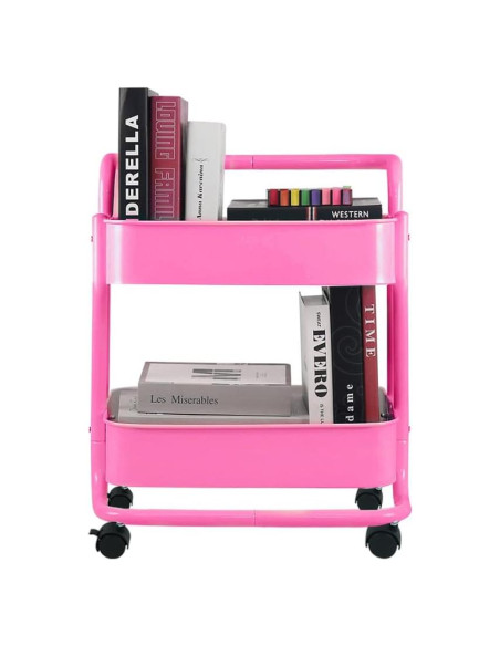 Carro de Almacenamiento Rodante Melody House 2 Niveles Rosa