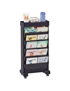 Carro Estantería Móvil 6 Niveles BYFU Negro Organizador