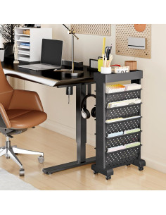 Carro Estantería Móvil 6 Niveles BYFU Negro Organizador 2