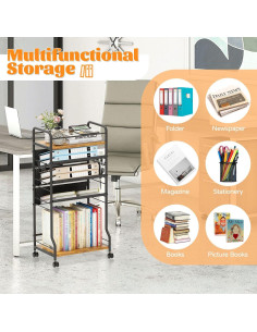 Carro de Archivos Rodante D.S.Exthefic 5 Niveles Metal y Madera 2