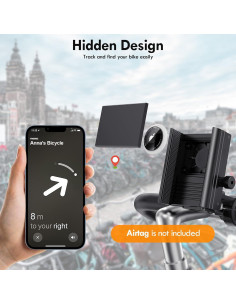 Soporte para Teléfono de Bicicleta Lulaven con Airtag Negro 2