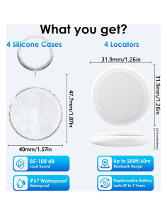 Etiquetas Localizadoras Bluetooth LAOLASEED 4 Piezas 2