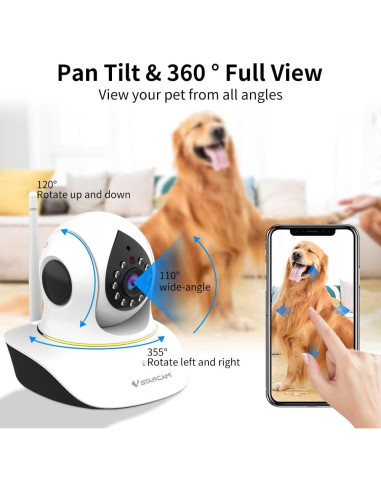 Cámara para Mascotas VSTARCAM C38S-P 3MP WiFi con Láser