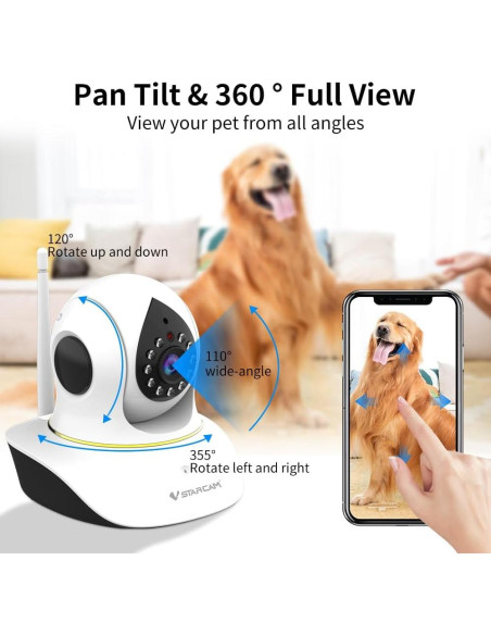 Cámara para Mascotas VSTARCAM C38S-P 3MP WiFi con Láser