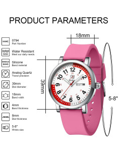 Reloj de enfermera Blekon Pulsómetro - Resistente al agua 2