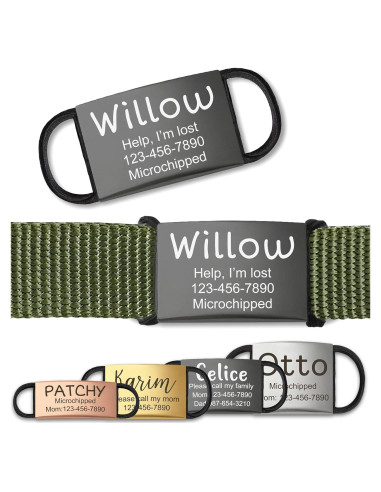 Etiquetas de Identificación Mascotas Anavia Acero Inoxidable S/M Negro