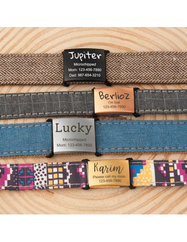 Etiquetas de Identificación Mascotas Anavia Acero Inoxidable S/M Negro