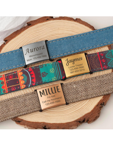 Etiquetas de Identificación Mascotas Anavia Acero Inoxidable S/M Negro