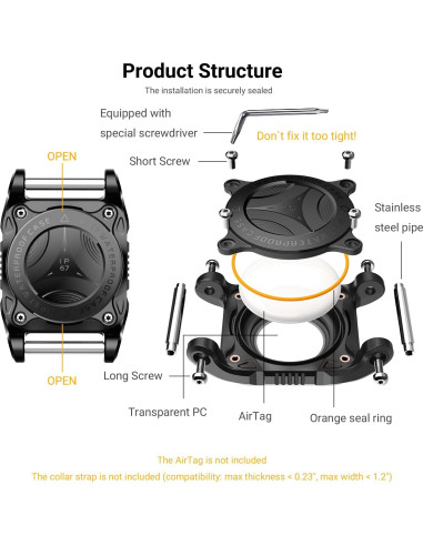 Soporte para Collar de Perro VersoraX AirTag Impermeable