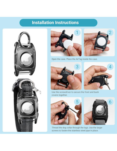 Soporte para Collar de Perro VersoraX AirTag Impermeable