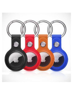 Paquete de 4 Fundas de Cuero para AirTag BOBBYBEE