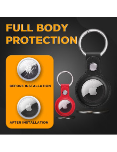 Paquete de 4 Fundas de Cuero para AirTag BOBBYBEE 2