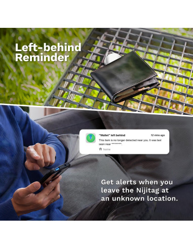 Localizador Bluetooth LINKSTYLE NIJITAG 2-Pack Gris Carbón