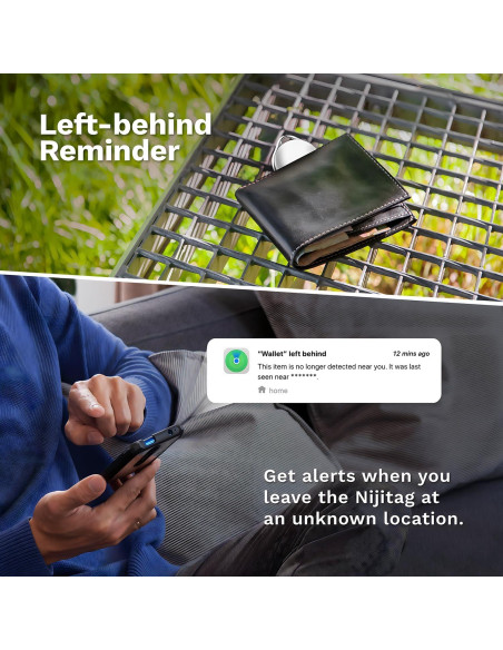 Localizador Bluetooth LINKSTYLE NIJITAG 2-Pack Gris Carbón