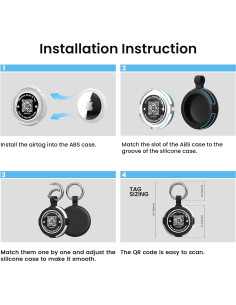Soporte Impermeable para AirTag Apple ILFINDYOU Negro QR 2