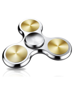 ATESSON Fidget Spinner Plata Rodamiento Acero Inoxidable