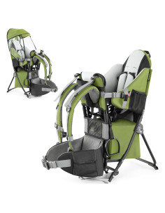 Mochila Portabebés Besrey Verde Militar para Senderismo con Asiento