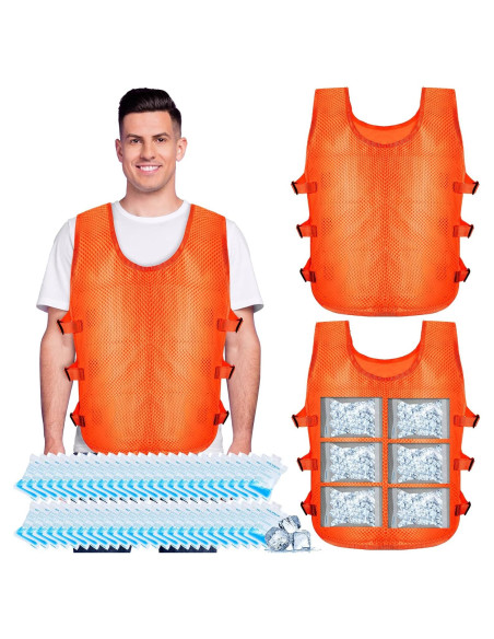 Chaleco Refrigerante Jexine 2 Pcs con 48 Paquetes de Hielo