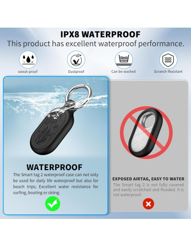 Funda impermeable TUDIOW para Samsung Galaxy SmartTag2 - 2 unidades