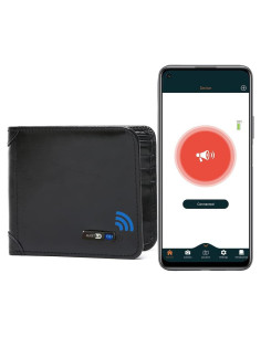 Billetera Antipérdida Hombre con GPS y Bluetooth - Negra