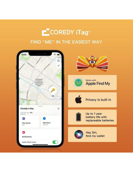 Rastreador Bluetooth Coredy LE01 para iPhone - Localizador de Artículos
