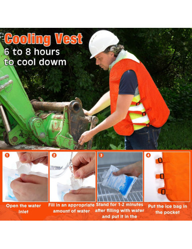 Chaleco Refrigerante Jexine 2 Pcs con 48 Paquetes de Hielo