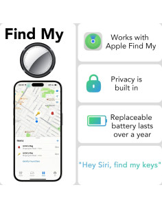 Etiquetas de Seguimiento Bluetooth QCOQ - Paquete de 3 Negro 2