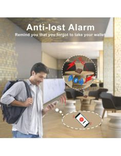 Billetera Bluetooth Anti-Pérdida Donmia Marrón Minimalista 2