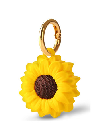 Funda Protectora GOLLEY para AirTag con Llavero Girasol