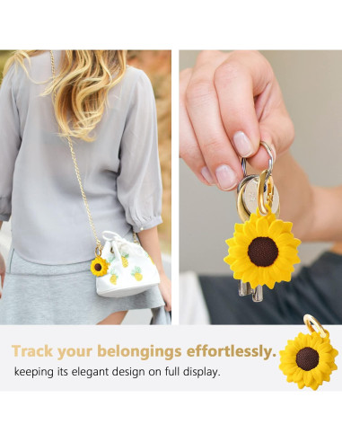 Funda Protectora GOLLEY para AirTag con Llavero Girasol
