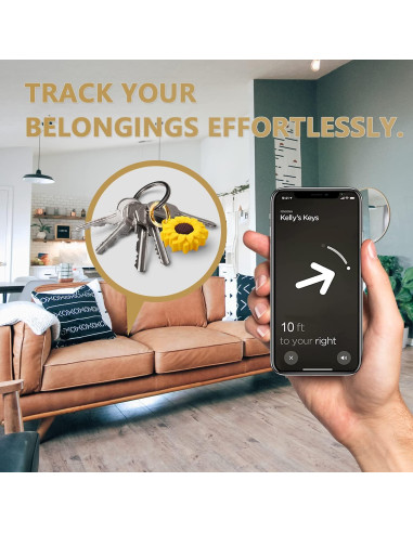 Funda Protectora GOLLEY para AirTag con Llavero Girasol