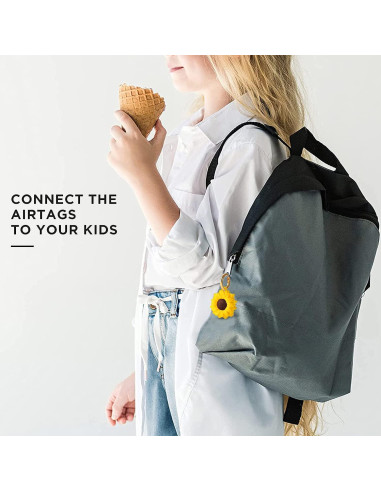 Funda Protectora GOLLEY para AirTag con Llavero Girasol