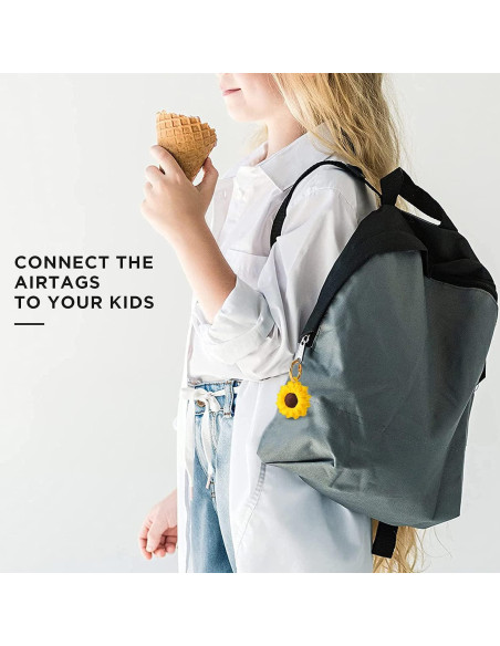 Funda Protectora GOLLEY para AirTag con Llavero Girasol Funda Protectora GOLLEY para AirTag con Llavero Girasol