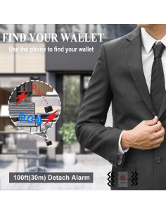 Billetera Bluetooth Anti-Pérdida con AirTag Negro 11.99x7.01cm 2